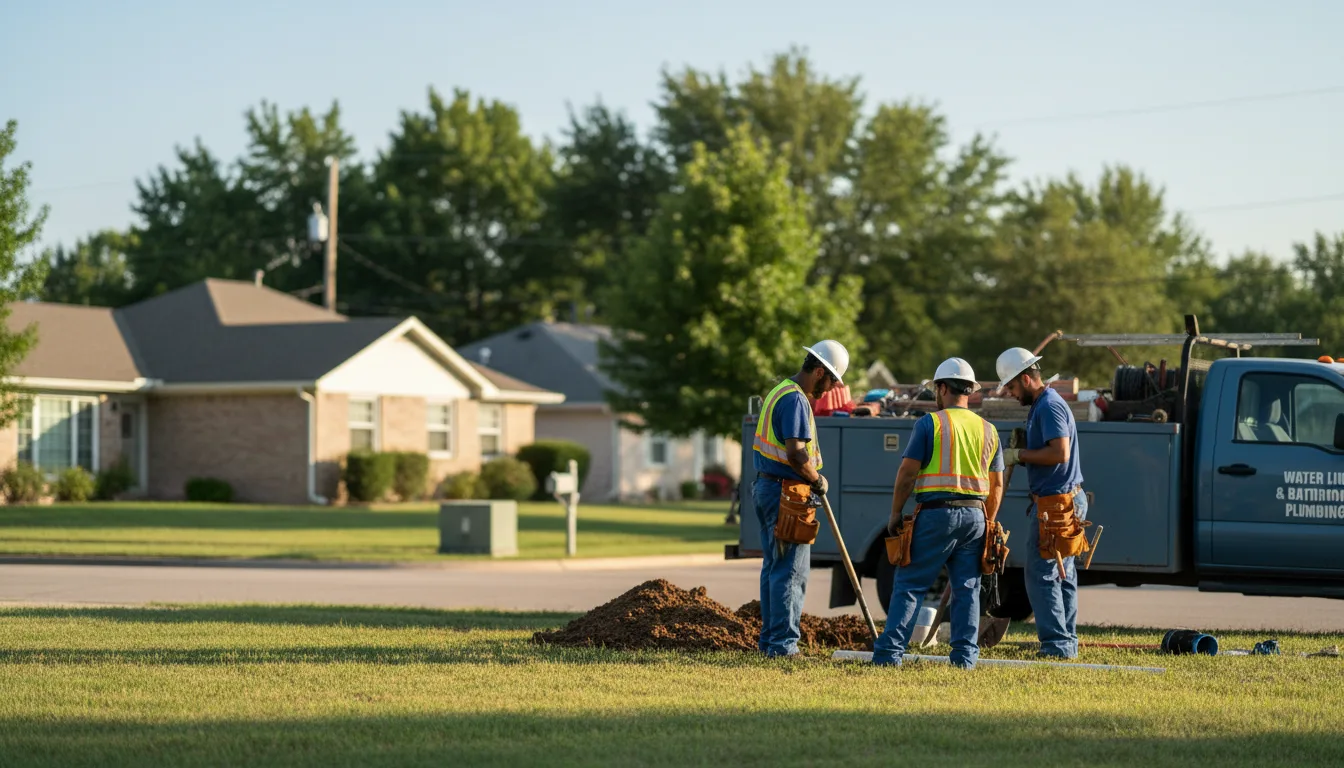 Residential water line and bathroom plumbing service in Beaverdale, PA